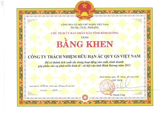 TYPICAL COMPANY OF BINH DUONG PROVINCE 2012